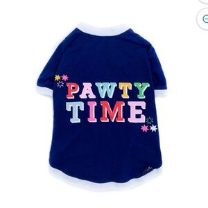 Packed Party Pawty Time Dog Shirt - Blue and Multicolor